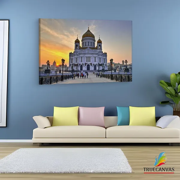 Multicolor_Cathedral_Of_Christ_The_Saviour,_Wooden_Framed_Canvas_Paintings_|_For_Living_Room_|_Bedroom_|_Office_|_Gallery_|_Ready_Wall_Mount_Canvas_Wall_Art_Painting_|_Size_-_12_X_18In,_Ct0334