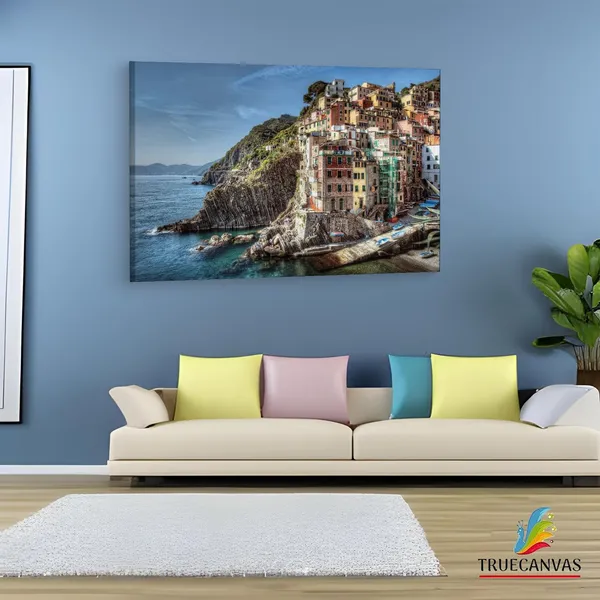 Multicolor_Cinque_Terre_Dock,_Wooden_Framed_Canvas_Paintings_|_For_Living_Room_|_Bedroom_|_Office_|_Gallery_|_Ready_Wall_Mount_Canvas_Wall_Art_Painting_|_Size_-_12_X_18In,_Ct0335