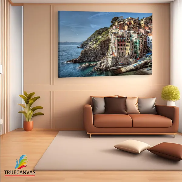 Multicolor_Cinque_Terre_Dock,_Wooden_Framed_Canvas_Paintings_|_For_Living_Room_|_Bedroom_|_Office_|_Gallery_|_Ready_Wall_Mount_Canvas_Wall_Art_Painting_|_Size_-_12_X_18In,_Ct0335