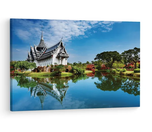 Multicolor_Summer_Temple,_Wooden_Framed_Canvas_Paintings_|_For_Living_Room_|_Bedroom_|_Office_|_Gallery_|_Ready_Wall_Mount_Canvas_Wall_Art_Painting_|_Size_-_12_X_18In,_Ct0338