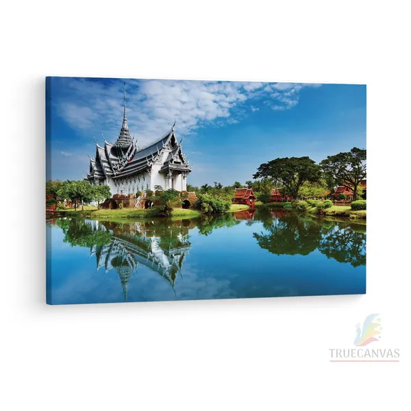 Multicolor_Summer_Temple,_Wooden_Framed_Canvas_Paintings_|_For_Living_Room_|_Bedroom_|_Office_|_Gallery_|_Ready_Wall_Mount_Canvas_Wall_Art_Painting_|_Size_-_12_X_18In,_Ct0338