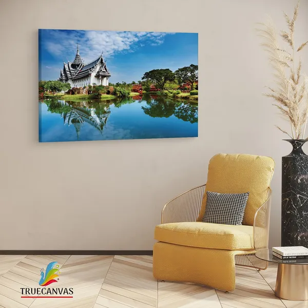 Multicolor_Summer_Temple,_Wooden_Framed_Canvas_Paintings_|_For_Living_Room_|_Bedroom_|_Office_|_Gallery_|_Ready_Wall_Mount_Canvas_Wall_Art_Painting_|_Size_-_12_X_18In,_Ct0338