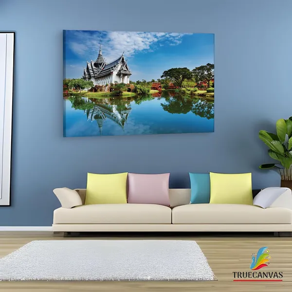 Multicolor_Summer_Temple,_Wooden_Framed_Canvas_Paintings_|_For_Living_Room_|_Bedroom_|_Office_|_Gallery_|_Ready_Wall_Mount_Canvas_Wall_Art_Painting_|_Size_-_12_X_18In,_Ct0338