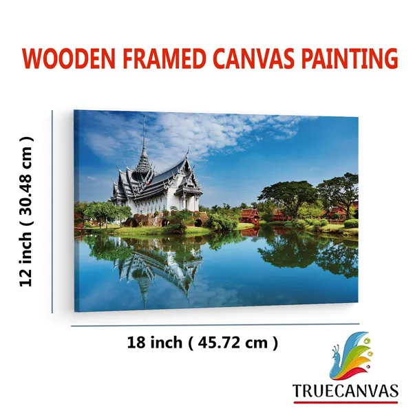 Multicolor_Summer_Temple,_Wooden_Framed_Canvas_Paintings_|_For_Living_Room_|_Bedroom_|_Office_|_Gallery_|_Ready_Wall_Mount_Canvas_Wall_Art_Painting_|_Size_-_12_X_18In,_Ct0338