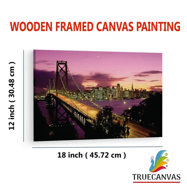 Multicolor_San_Francisco_Bay_Bridge,_Wooden_Framed_Canvas_Paintings_|_For_Living_Room_|_Bedroom_|_Office_|_Gallery_|_Ready_Wall_Mount_Canvas_Wall_Art_Painting_|_Size_-_12_X_18In,_Ct0339