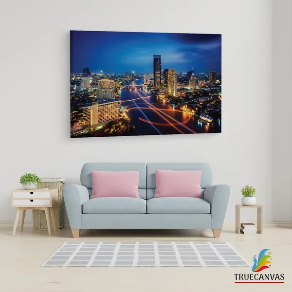 Multicolor_Bangkok_Thailand_Night,_Wooden_Framed_Canvas_Paintings_|_For_Living_Room_|_Bedroom_|_Office_|_Gallery_|_Ready_Wall_Mount_Canvas_Wall_Art_Painting_|_Size_-_12_X_18In,_Ct0340