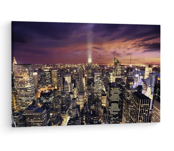 Multicolor_Night_Manhattan_4K,_Wooden_Framed_Canvas_Paintings_|_For_Living_Room_|_Bedroom_|_Office_|_Gallery_|_Ready_Wall_Mount_Canvas_Wall_Art_Painting_|_Size_-_12_X_18In,_Ct0344