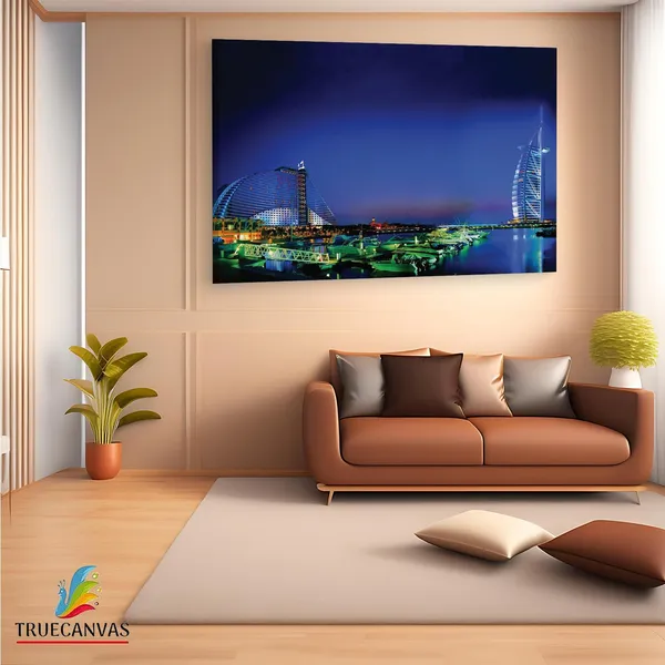 Multicolor_Burj_Al_Arab,_Wooden_Framed_Canvas_Paintings_|_For_Living_Room_|_Bedroom_|_Office_|_Gallery_|_Ready_Wall_Mount_Canvas_Wall_Art_Painting_|_Size_-_12_X_18In,_Ct0350
