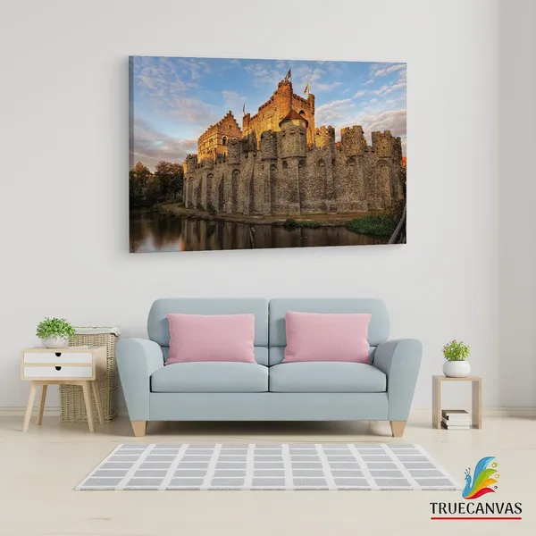 Multicolor_Gravensteen,_Wooden_Framed_Canvas_Paintings_|_For_Living_Room_|_Bedroom_|_Office_|_Gallery_|_Ready_Wall_Mount_Canvas_Wall_Art_Painting_|_Size_-_12_X_18In,_Ct0351
