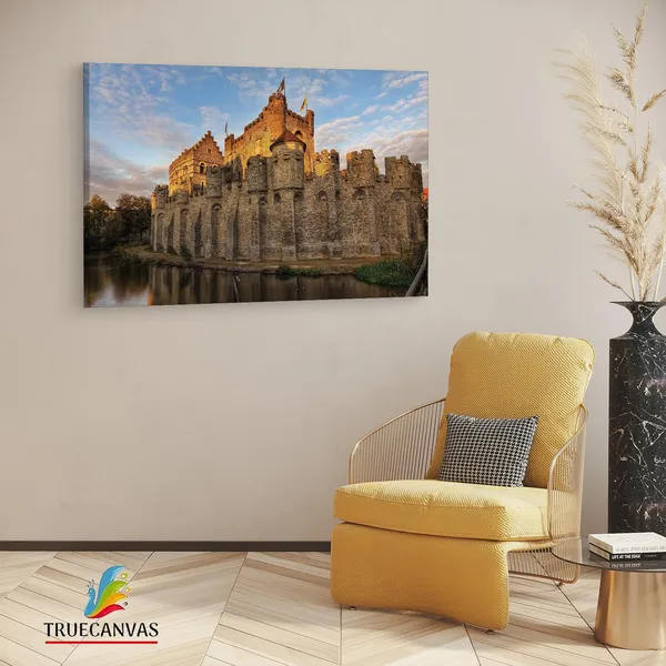 Multicolor_Gravensteen,_Wooden_Framed_Canvas_Paintings_|_For_Living_Room_|_Bedroom_|_Office_|_Gallery_|_Ready_Wall_Mount_Canvas_Wall_Art_Painting_|_Size_-_12_X_18In,_Ct0351