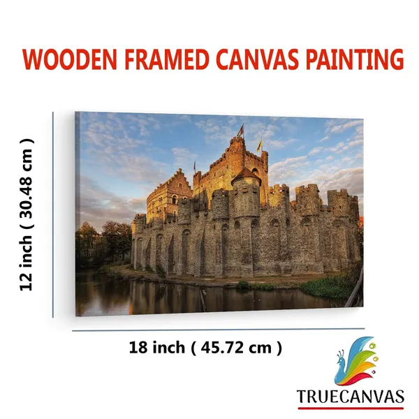 Multicolor_Gravensteen,_Wooden_Framed_Canvas_Paintings_|_For_Living_Room_|_Bedroom_|_Office_|_Gallery_|_Ready_Wall_Mount_Canvas_Wall_Art_Painting_|_Size_-_12_X_18In,_Ct0351