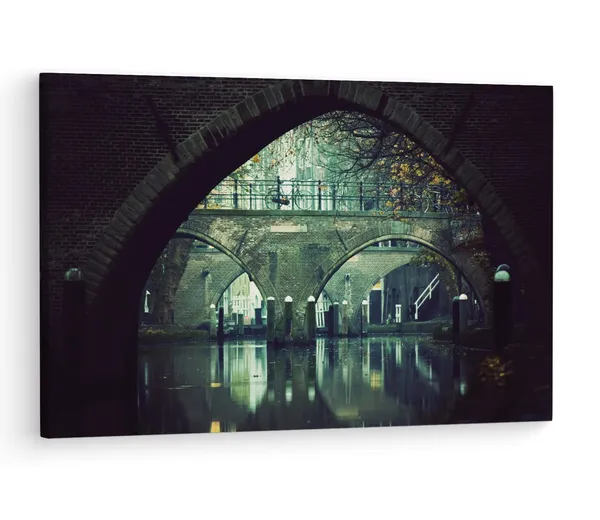 Multicolor_Amsterdam,_Bridge,_Wooden_Framed_Canvas_Paintings_|_For_Living_Room_|_Bedroom_|_Office_|_Gallery_|_Ready_Wall_Mount_Canvas_Wall_Art_Painting_|_Size_-_12_X_18In,_Ct0354
