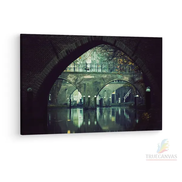 Multicolor_Amsterdam,_Bridge,_Wooden_Framed_Canvas_Paintings_|_For_Living_Room_|_Bedroom_|_Office_|_Gallery_|_Ready_Wall_Mount_Canvas_Wall_Art_Painting_|_Size_-_12_X_18In,_Ct0354