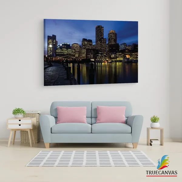 Multicolor_Boston_Harbor,_Wooden_Framed_Canvas_Paintings_|_For_Living_Room_|_Bedroom_|_Office_|_Gallery_|_Ready_Wall_Mount_Canvas_Wall_Art_Painting_|_Size_-_12_X_18In,_Ct0358