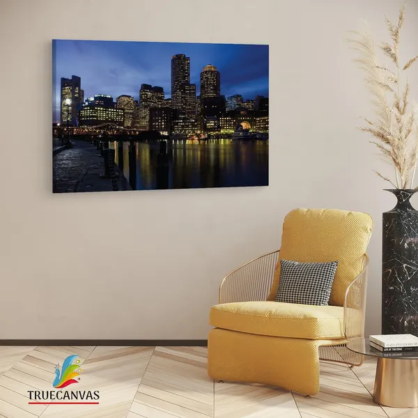 Multicolor_Boston_Harbor,_Wooden_Framed_Canvas_Paintings_|_For_Living_Room_|_Bedroom_|_Office_|_Gallery_|_Ready_Wall_Mount_Canvas_Wall_Art_Painting_|_Size_-_12_X_18In,_Ct0358