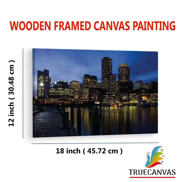 Multicolor_Boston_Harbor,_Wooden_Framed_Canvas_Paintings_|_For_Living_Room_|_Bedroom_|_Office_|_Gallery_|_Ready_Wall_Mount_Canvas_Wall_Art_Painting_|_Size_-_12_X_18In,_Ct0358