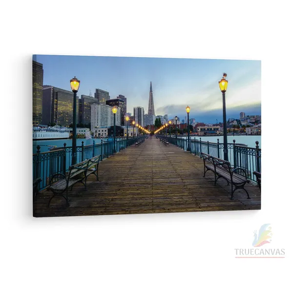 Multicolor_Pier_7_In_San_Francisco,_Wooden_Framed_Canvas_Paintings_|_For_Living_Room_|_Bedroom_|_Office_|_Gallery_|_Ready_Wall_Mount_Canvas_Wall_Art_Painting_|_Size_-_12_X_18In,_Ct0359