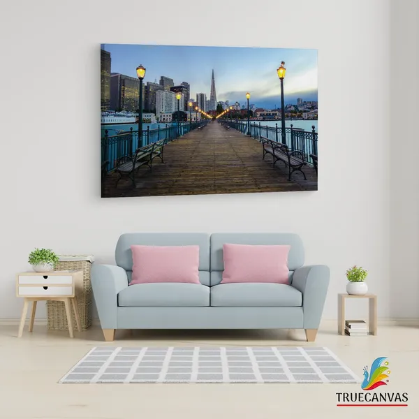 Multicolor_Pier_7_In_San_Francisco,_Wooden_Framed_Canvas_Paintings_|_For_Living_Room_|_Bedroom_|_Office_|_Gallery_|_Ready_Wall_Mount_Canvas_Wall_Art_Painting_|_Size_-_12_X_18In,_Ct0359