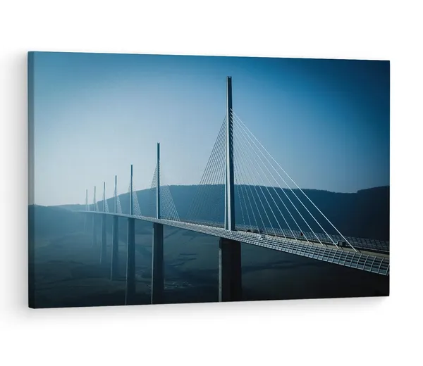 Multicolor_Viaduc_De_Millau,_Wooden_Framed_Canvas_Paintings_|_For_Living_Room_|_Bedroom_|_Office_|_Gallery_|_Ready_Wall_Mount_Canvas_Wall_Art_Painting_|_Size_-_12_X_18In,_Ct0361