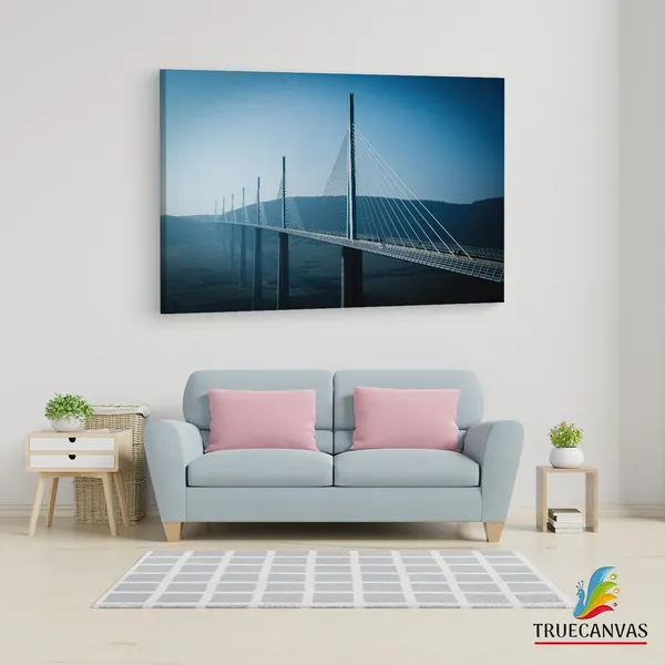 Multicolor_Viaduc_De_Millau,_Wooden_Framed_Canvas_Paintings_|_For_Living_Room_|_Bedroom_|_Office_|_Gallery_|_Ready_Wall_Mount_Canvas_Wall_Art_Painting_|_Size_-_12_X_18In,_Ct0361
