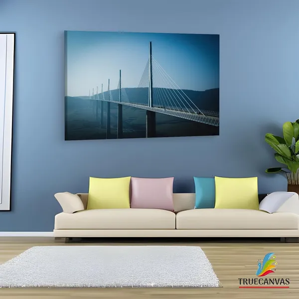 Multicolor_Viaduc_De_Millau,_Wooden_Framed_Canvas_Paintings_|_For_Living_Room_|_Bedroom_|_Office_|_Gallery_|_Ready_Wall_Mount_Canvas_Wall_Art_Painting_|_Size_-_12_X_18In,_Ct0361