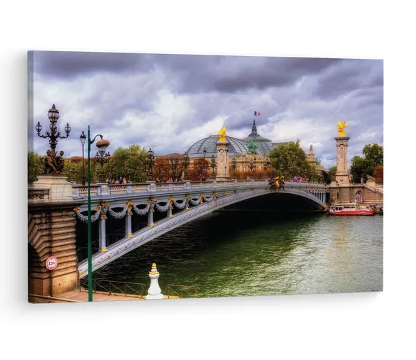 Multicolor_Pont_Alexandre_Iii,_Wooden_Framed_Canvas_Paintings_|_For_Living_Room_|_Bedroom_|_Office_|_Gallery_|_Ready_Wall_Mount_Canvas_Wall_Art_Painting_|_Size_-_12_X_18In,_Ct0364