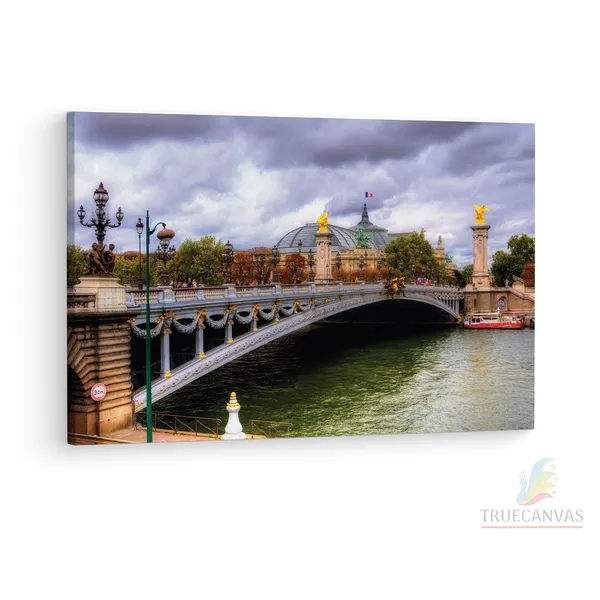 Multicolor_Pont_Alexandre_Iii,_Wooden_Framed_Canvas_Paintings_|_For_Living_Room_|_Bedroom_|_Office_|_Gallery_|_Ready_Wall_Mount_Canvas_Wall_Art_Painting_|_Size_-_12_X_18In,_Ct0364