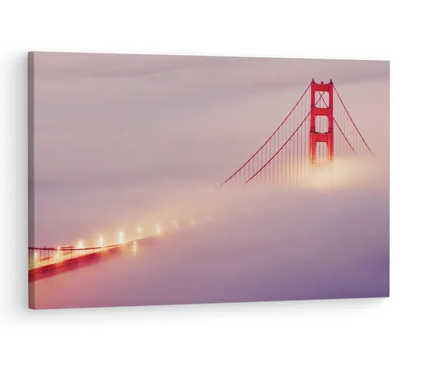 Multicolor_Golden_Gate_Bridge,_Wooden_Framed_Canvas_Paintings_|_For_Living_Room_|_Bedroom_|_Office_|_Gallery_|_Ready_Wall_Mount_Canvas_Wall_Art_Painting_|_Size_-_12_X_18In,_Ct0366