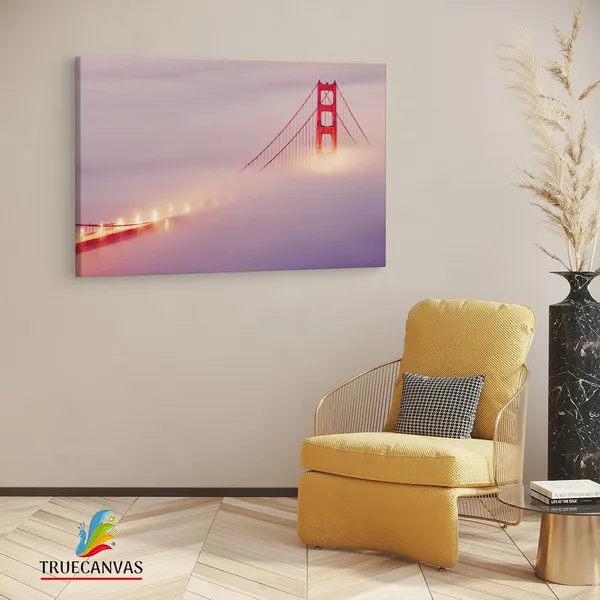 Multicolor_Golden_Gate_Bridge,_Wooden_Framed_Canvas_Paintings_|_For_Living_Room_|_Bedroom_|_Office_|_Gallery_|_Ready_Wall_Mount_Canvas_Wall_Art_Painting_|_Size_-_12_X_18In,_Ct0366