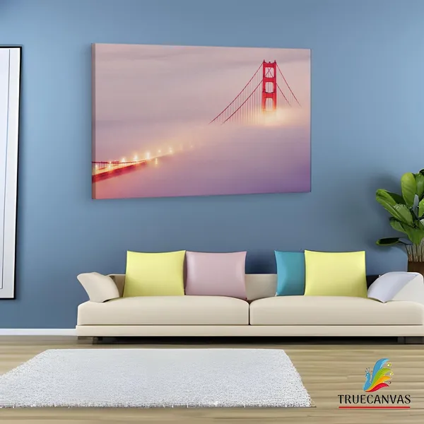 Multicolor_Golden_Gate_Bridge,_Wooden_Framed_Canvas_Paintings_|_For_Living_Room_|_Bedroom_|_Office_|_Gallery_|_Ready_Wall_Mount_Canvas_Wall_Art_Painting_|_Size_-_12_X_18In,_Ct0366