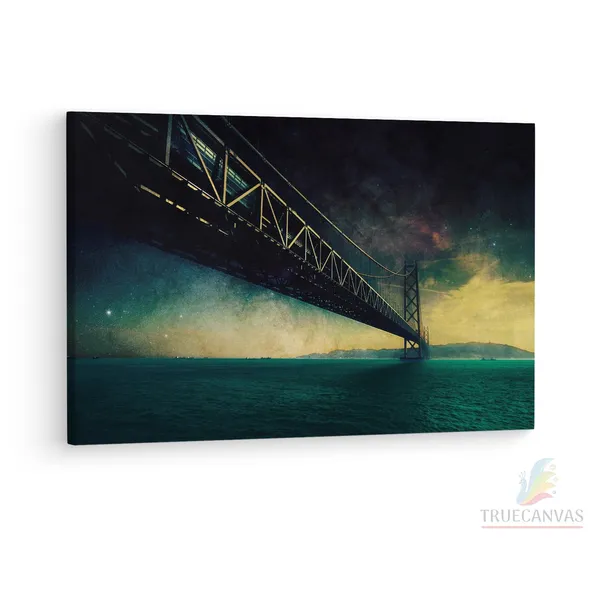 Multicolor_Kobe_Bridge,_Wooden_Framed_Canvas_Paintings_|_For_Living_Room_|_Bedroom_|_Office_|_Gallery_|_Ready_Wall_Mount_Canvas_Wall_Art_Painting_|_Size_-_12_X_18In,_Ct0367