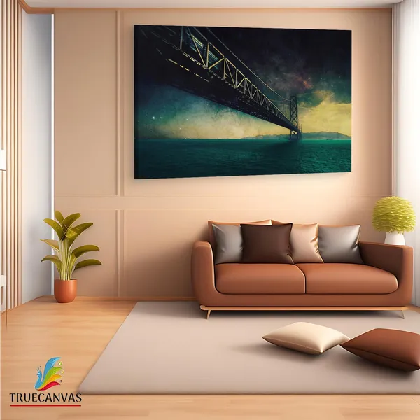 Multicolor_Kobe_Bridge,_Wooden_Framed_Canvas_Paintings_|_For_Living_Room_|_Bedroom_|_Office_|_Gallery_|_Ready_Wall_Mount_Canvas_Wall_Art_Painting_|_Size_-_12_X_18In,_Ct0367