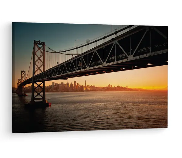 Multicolor_San_Francisco_??_Oakland,_Wooden_Framed_Canvas_Paintings_|_For_Living_Room_|_Bedroom_|_Office_|_Gallery_|_Ready_Wall_Mount_Canvas_Wall_Art_Painting_|_Size_-_12_X_18In,_Ct0368