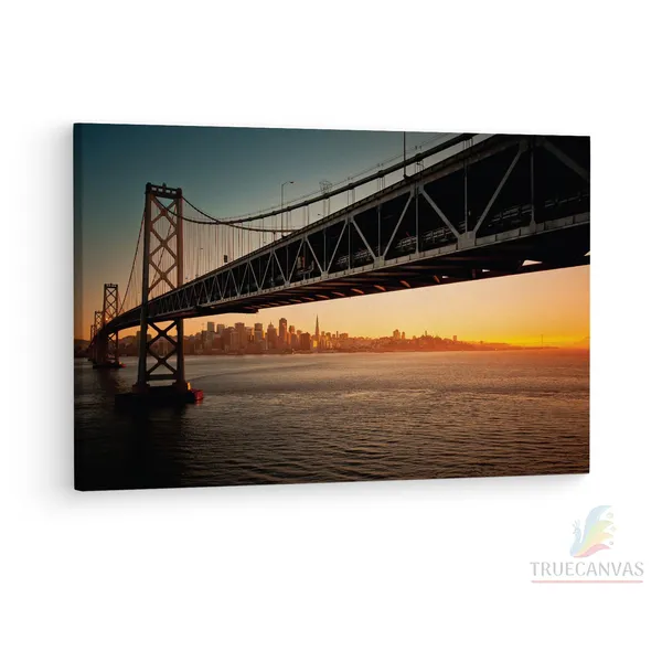 Multicolor_San_Francisco_??_Oakland,_Wooden_Framed_Canvas_Paintings_|_For_Living_Room_|_Bedroom_|_Office_|_Gallery_|_Ready_Wall_Mount_Canvas_Wall_Art_Painting_|_Size_-_12_X_18In,_Ct0368
