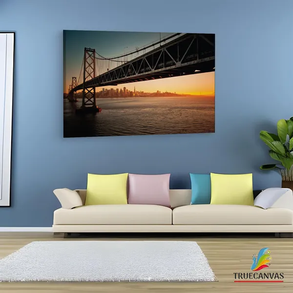 Multicolor_San_Francisco_??_Oakland,_Wooden_Framed_Canvas_Paintings_|_For_Living_Room_|_Bedroom_|_Office_|_Gallery_|_Ready_Wall_Mount_Canvas_Wall_Art_Painting_|_Size_-_12_X_18In,_Ct0368