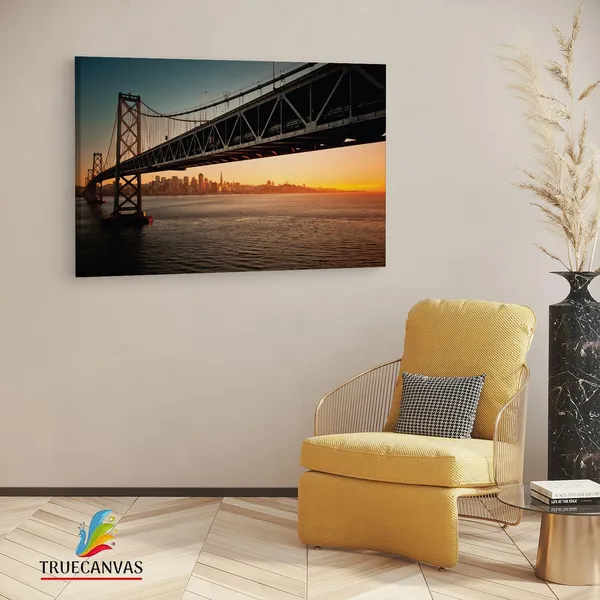 Multicolor_San_Francisco_??_Oakland,_Wooden_Framed_Canvas_Paintings_|_For_Living_Room_|_Bedroom_|_Office_|_Gallery_|_Ready_Wall_Mount_Canvas_Wall_Art_Painting_|_Size_-_12_X_18In,_Ct0368