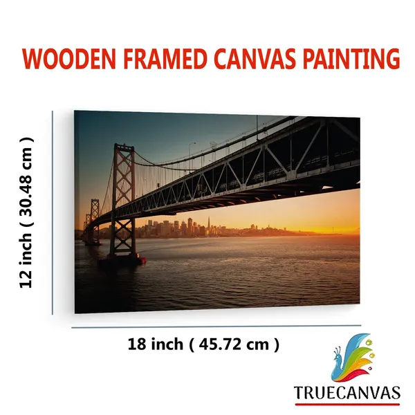 Multicolor_San_Francisco_??_Oakland,_Wooden_Framed_Canvas_Paintings_|_For_Living_Room_|_Bedroom_|_Office_|_Gallery_|_Ready_Wall_Mount_Canvas_Wall_Art_Painting_|_Size_-_12_X_18In,_Ct0368