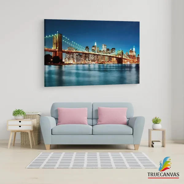 Multicolor_Brooklyn_Bridge,_Wooden_Framed_Canvas_Paintings_|_For_Living_Room_|_Bedroom_|_Office_|_Gallery_|_Ready_Wall_Mount_Canvas_Wall_Art_Painting_|_Size_-_12_X_18In,_Ct0370