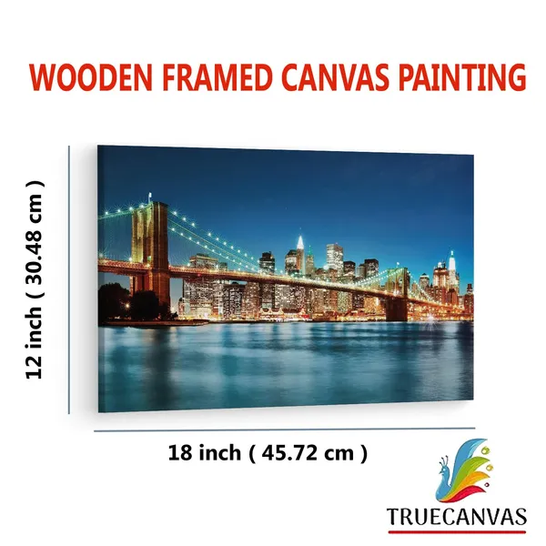 Multicolor_Brooklyn_Bridge,_Wooden_Framed_Canvas_Paintings_|_For_Living_Room_|_Bedroom_|_Office_|_Gallery_|_Ready_Wall_Mount_Canvas_Wall_Art_Painting_|_Size_-_12_X_18In,_Ct0370