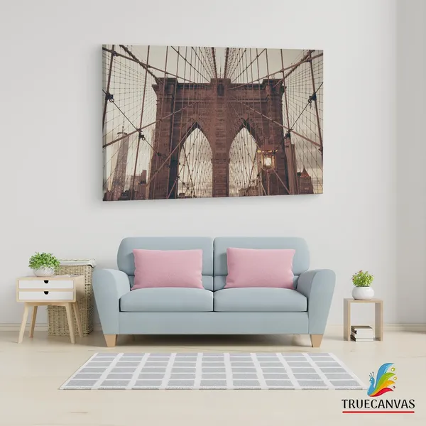 Multicolor_Brooklyn_Bridge,_Wooden_Framed_Canvas_Paintings_|_For_Living_Room_|_Bedroom_|_Office_|_Gallery_|_Ready_Wall_Mount_Canvas_Wall_Art_Painting_|_Size_-_12_X_18In,_Ct0371