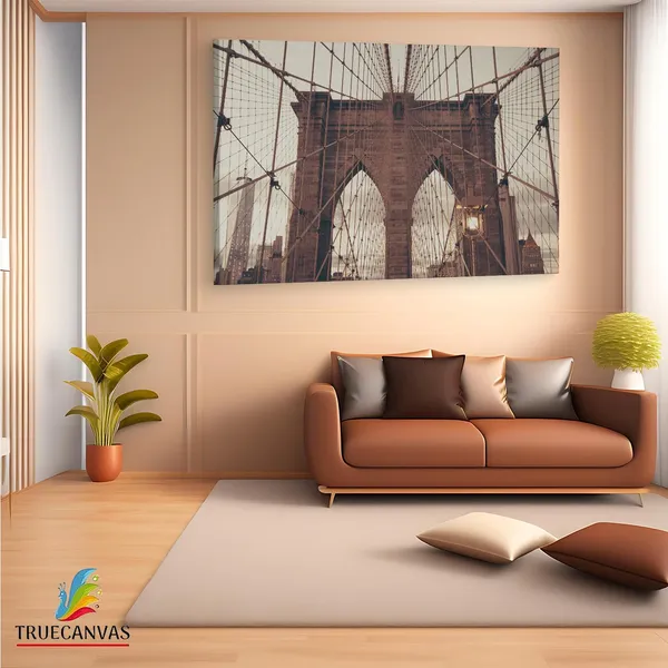 Multicolor_Brooklyn_Bridge,_Wooden_Framed_Canvas_Paintings_|_For_Living_Room_|_Bedroom_|_Office_|_Gallery_|_Ready_Wall_Mount_Canvas_Wall_Art_Painting_|_Size_-_12_X_18In,_Ct0371