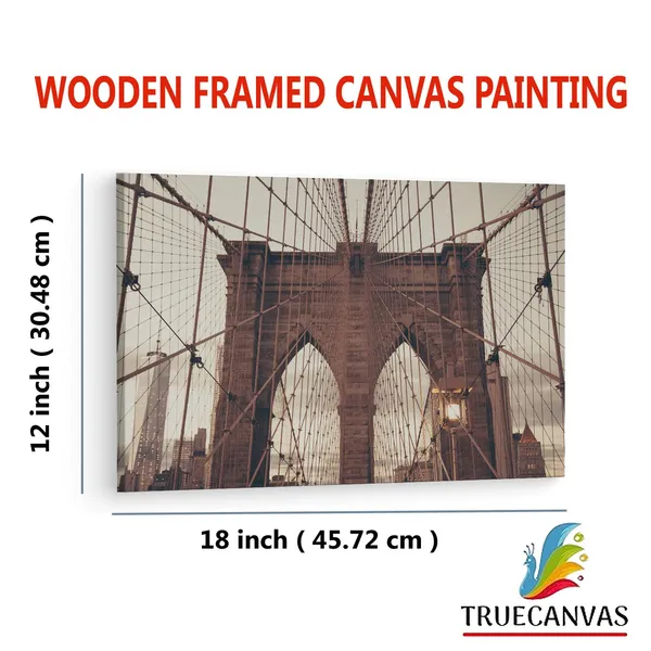 Multicolor_Brooklyn_Bridge,_Wooden_Framed_Canvas_Paintings_|_For_Living_Room_|_Bedroom_|_Office_|_Gallery_|_Ready_Wall_Mount_Canvas_Wall_Art_Painting_|_Size_-_12_X_18In,_Ct0371