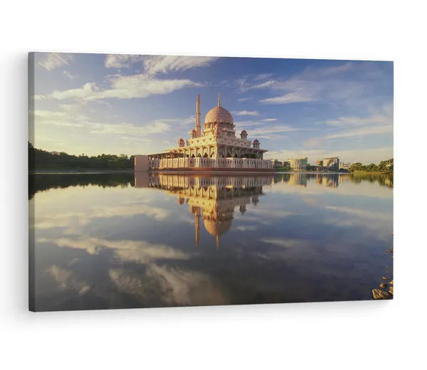 Multicolor_Mosque_Lake,_Wooden_Framed_Canvas_Paintings_|_For_Living_Room_|_Bedroom_|_Office_|_Gallery_|_Ready_Wall_Mount_Canvas_Wall_Art_Painting_|_Size_-_12_X_18In,_Ct0372