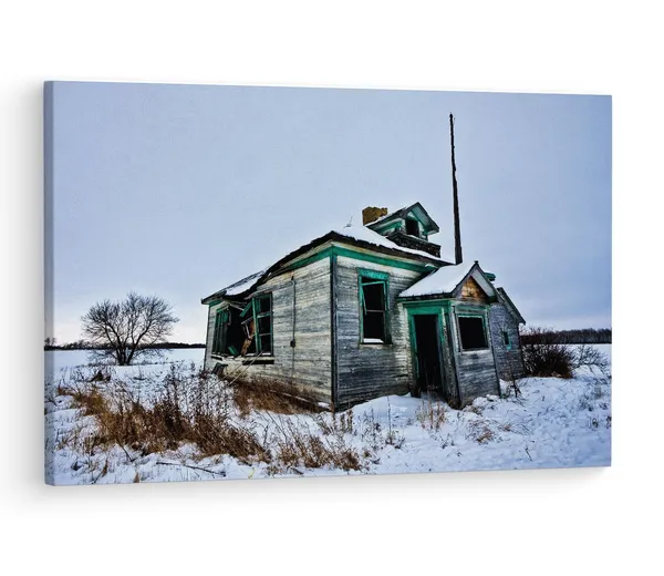 Multicolor_Abandoned_House,_Wooden_Framed_Canvas_Paintings_|_For_Living_Room_|_Bedroom_|_Office_|_Gallery_|_Ready_Wall_Mount_Canvas_Wall_Art_Painting_|_Size_-_12_X_18In,_Ct0376