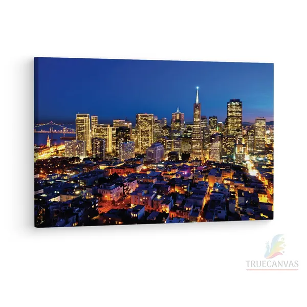 Multicolor_Megalopolis_Cali|_Fornia,_Wooden_Framed_Canvas_Paintings_|_For_Living_Room_|_Bedroom_|_Office_|_Gallery_|_Ready_Wall_Mount_Canvas_Wall_Art_Painting_|_Size_-_12_X_18In,_Ct0383