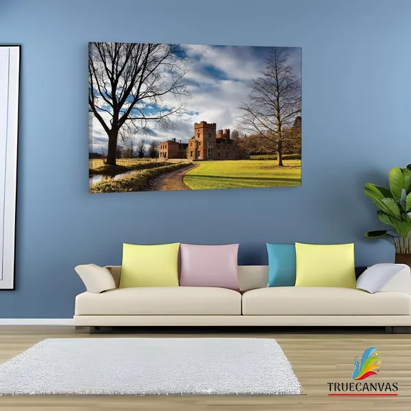 Multicolor_Oxburgh_Hall,_Norfolk,_Wooden_Framed_Canvas_Paintings_|_For_Living_Room_|_Bedroom_|_Office_|_Gallery_|_Ready_Wall_Mount_Canvas_Wall_Art_Painting_|_Size_-_12_X_18In,_Ct0385