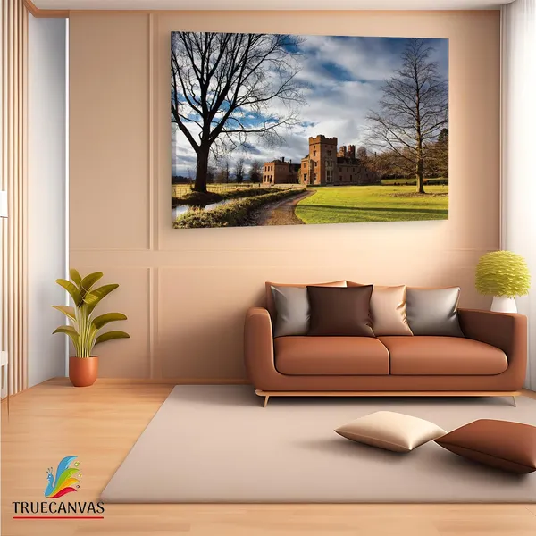 Multicolor_Oxburgh_Hall,_Norfolk,_Wooden_Framed_Canvas_Paintings_|_For_Living_Room_|_Bedroom_|_Office_|_Gallery_|_Ready_Wall_Mount_Canvas_Wall_Art_Painting_|_Size_-_12_X_18In,_Ct0385