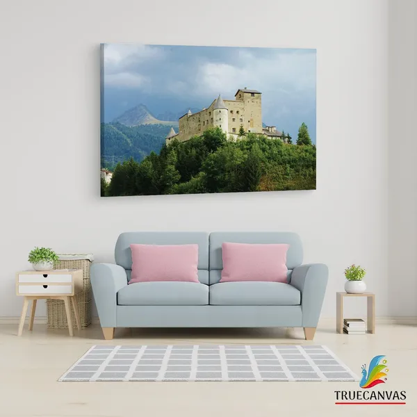 Multicolor_Schloss_Naudersberg,_Wooden_Framed_Canvas_Paintings_|_For_Living_Room_|_Bedroom_|_Office_|_Gallery_|_Ready_Wall_Mount_Canvas_Wall_Art_Painting_|_Size_-_12_X_18In,_Ct0386