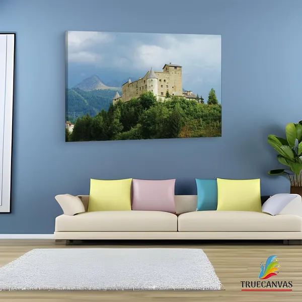Multicolor_Schloss_Naudersberg,_Wooden_Framed_Canvas_Paintings_|_For_Living_Room_|_Bedroom_|_Office_|_Gallery_|_Ready_Wall_Mount_Canvas_Wall_Art_Painting_|_Size_-_12_X_18In,_Ct0386