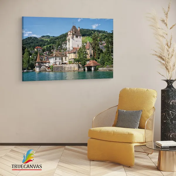 Multicolor_Oberhofen_Castle,_Wooden_Framed_Canvas_Paintings_|_For_Living_Room_|_Bedroom_|_Office_|_Gallery_|_Ready_Wall_Mount_Canvas_Wall_Art_Painting_|_Size_-_12_X_18In,_Ct0387